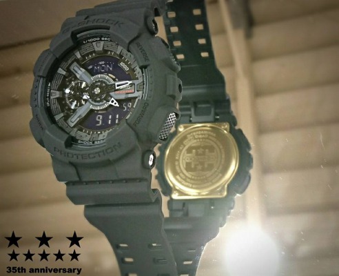 【G-SHOCK】G-SHOCK誕生35周年記念モデル、裏蓋は金色♪